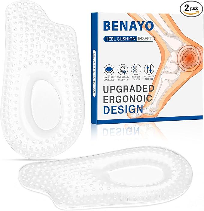 1 Pairs Orthopedic Heel Cups Inserts for Plantar Fasciitis,Shock Absorption Gel Cushions for Heel Pain,Spurs & Achilles Tendon Support,All-Day Comfort for Relieves Foot Pressure & Tired Achy Feet. S