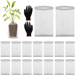 16 Pcs Root Guard Gopher Proof Stainless Wire Steel Baskets, 1 Gallon Narrow Gophers Moles Voles Mesh Baskets Protect Plant Roots Tubers Trees Flowers Crops (16 Pcs 1 Gallon Narrow)