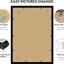 12x17 Picture Frame, 12 x 17 Black Wood Style(12x15 Mat, 1 Pack), 12X17 in