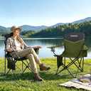 Outdoor Folding Camping Chairs 2 Pack, 350 lbs Capacity, Green