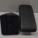 Console Armrest for Nissan Versa 2020-2024, Car Center Storage Box with USB Charging Port (Black with White Stitching)