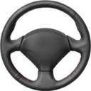 MEWANT Steering Wheel Cover Wrap for Honda S2000 Civic Si for Acura RSX Type-S Accessories Protector Hand Sewing Black Genuine Leather