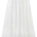 Arolina Women's Summer Maxi Skirt Trendy High Waist Pleated Ruffle Long Skirts Flowy Beach Boho Skirt Dress with Pockets (White, M)