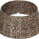 CENBOSS Rattan Christmas Tree Collar, Wicker Tree Skirt & Stand Base Cover (Black Wash, 42 inch)