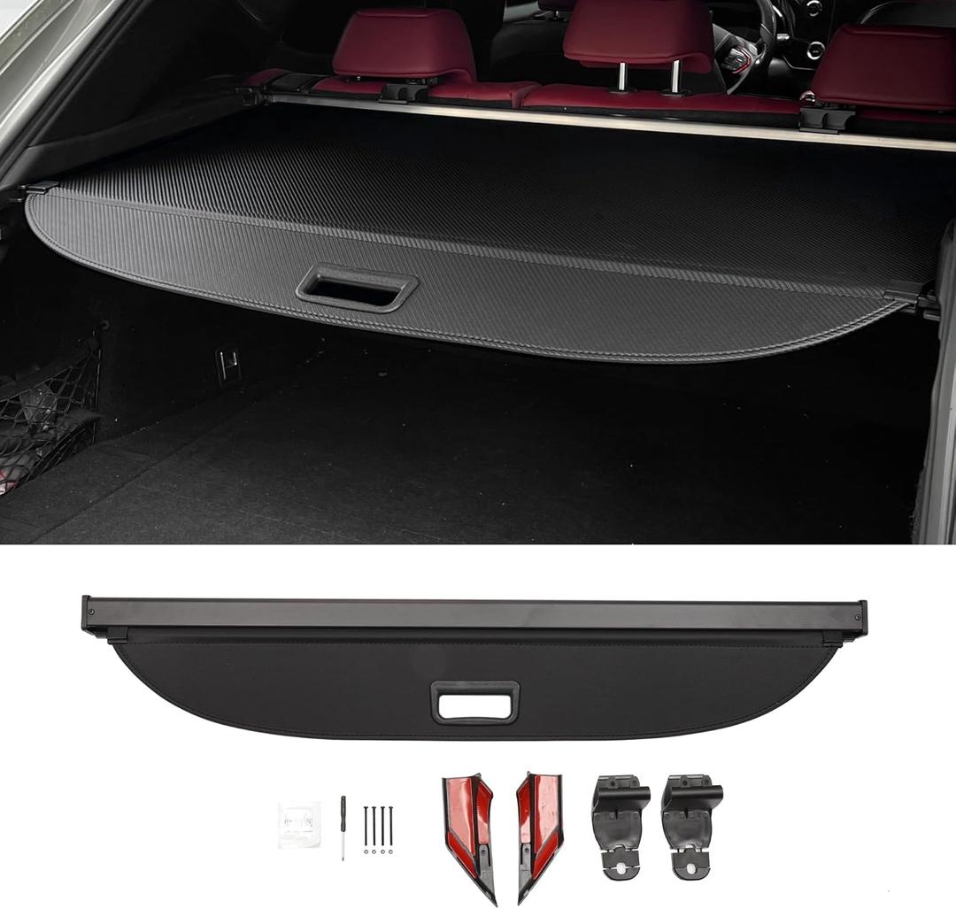 Motoforti Car Trunk Retractable Cargo Cover for Lexus NX NX250 NX350 NX350h NX450h+ 2023 2024 Trunk Cargo Cover, Canvas, with Accessories, Gloss Black