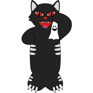 6ft Halloween Inflatable Cat with Pumpkin for Harvest Decorations Animated Blow Up Black Cat with Ghost Decoration for Party Halloween Yard