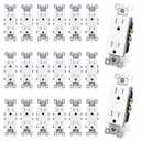ELEGRP 15 Amp Tamper Resistant White Electrical Wall Outlet, 125V, UL Listed, 20 Pack