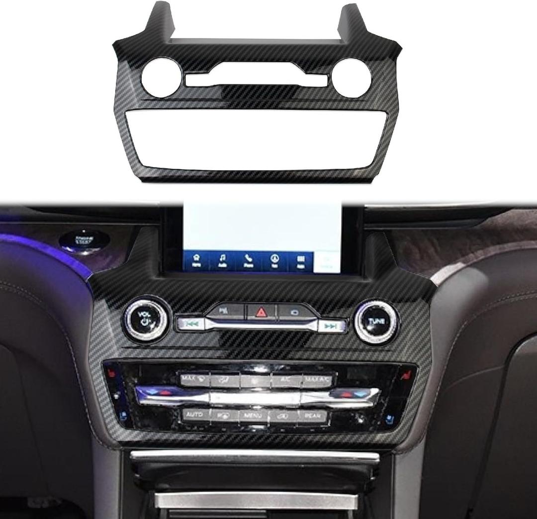 Korlot Carbon Fiber Style Center Console Air Conditioning Switch Panel Cover Trim Accessories for 2020-2024 Ford Explorer