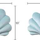 Ashler 3D Throw Pillows Shell Shaped Accent Throw Pillow, Soft Velvet Insert Included Cushion for Couch Bed Living Room, Pack of 1, Light Blue, 14 X 11 inches