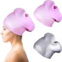 Swim Cap Long Hair 2 Pack Swimming Caps for Women Silicone Swim Caps Keep Hair Dry Waterproof Comfortable Flexible Durable Bathing Cap Tear-Proof Design Large Women Adult Swimming Cap 10+ Years Girls (Purple & Gray)