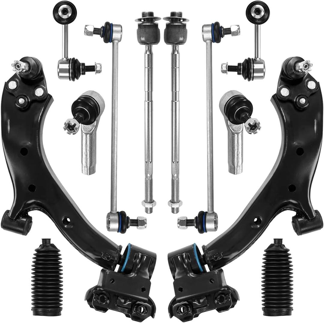 Control Arm, Replacement For Control Arm with Ball Joint Tie Rod Boots Sway Bar End Link Suspension Kit Compatible With 2007-2011 Honda CR-V - 12 Pcs