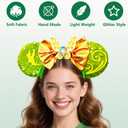 Mouse Ears Headband - Sequin Fairies Bow Hairband Hair Hoop for Women Adults Theme Park Cosplay Costume Birthday Party Decoration