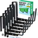 Halatool Window Box Brackets, 6 Pack Adjustable Flower Planter Box Brackets, Heavy Duty No Drill Window Box Brackets with 75 lb Capacity for Outdoor Railings, Balcony, Porch, Fence, and Garden