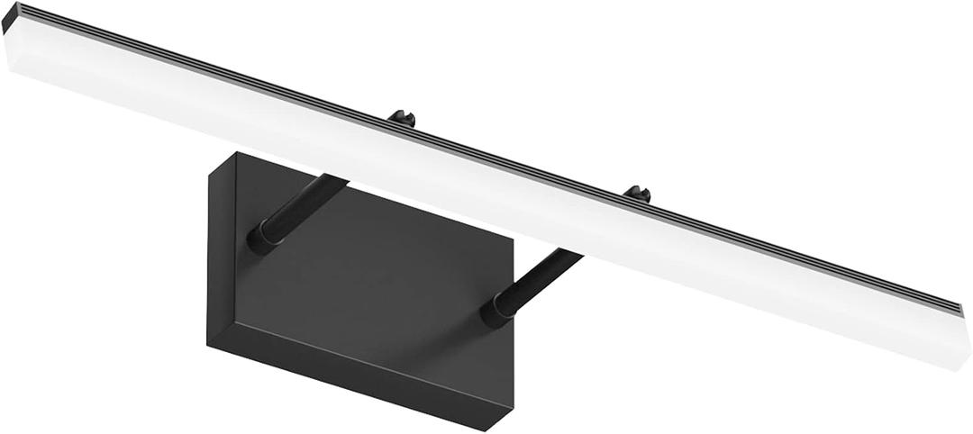 Aipsun 24 inch Black LED Vanity Light Adjustable Modern Bathroom Vanity Light Fixtures Over Mirror 5500K, 23.6 in