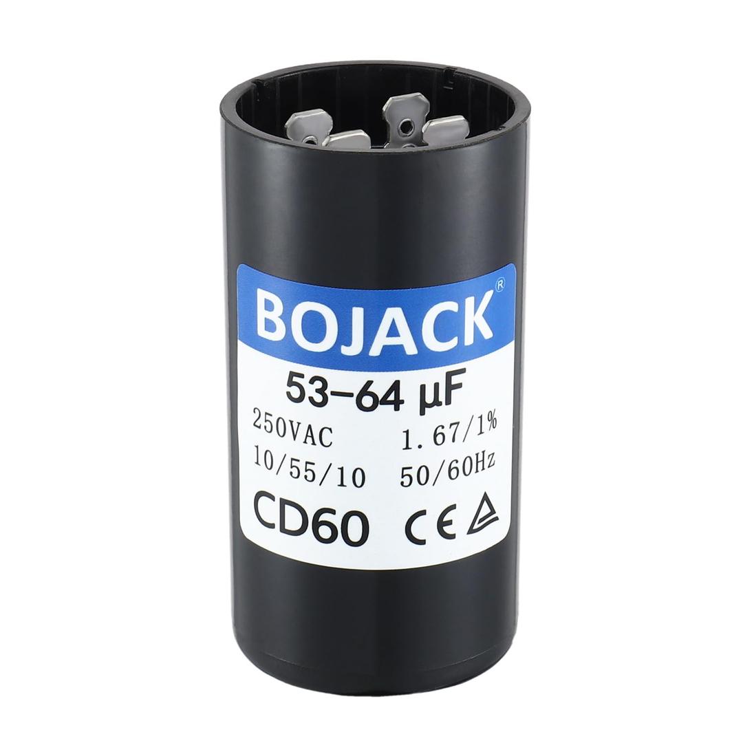 BOJACK 53-64 uF/MFD 250 VAC Round Motor Start Capacitor 50/60Hz AC