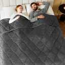 L'AGRATY Weighted Blanket for Adults 15lbs, 80"x87" — Cooling Breathable Heavy Blanket with Glass Beads for Sleeping Perfect Hot Sleepers & Couples Machine Washable All-Season Grey
