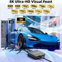 HDMI 2.1 Splitter 1 in 2 Out 4K 120Hz with 8K HDMI Cable and Power Adapter, BolAAzuL 8K 60Hz 1x2 HDMI Y Splitter with Audio Out for Dual Monitors Duplicate, Support HDCP 2.3 HDR for PS5/Xbox/PC/TV