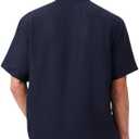 Lacoste Men's Regular Fit Linen Casual Button Down (XX-Large, Navy Blue)