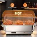 Garvee Electric Chafing Dish Buffet Set, 3 × 3 QT Roll Top Food Warmer