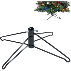 Christmas Tree Stand, 15.7inch Folding Xmas Tree Stand Metal Replacement Xmas Tree Stand Base for 3ft to 6ft Artificial Christmas Tree, Green