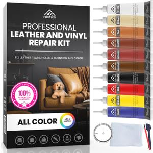 Leather and Vinyl Repair Kit for Furniture, Leather Scratch Repair for Upholstery and Boats, Easy Color Match, All-in-One Color Restorer for Jackets, Purses, and Shoes