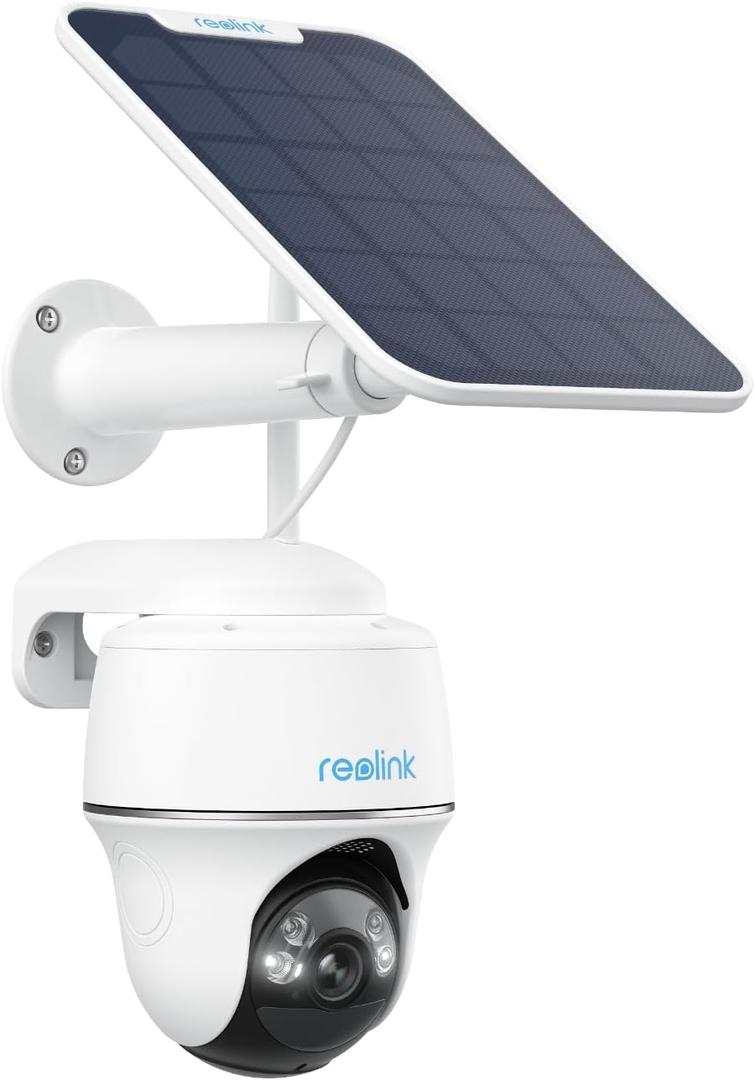 REOLINK Security Cameras Wireless Outdoor, Pan Tilt Solar Powered, 5MP 2K+ Color Night Vision, 2.4/5GHz WiFi, Smart Cameras for Home Security, Works with Home Hub, Argus PT + Solar Panel