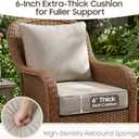 24x24 Outdoor Seat Cushions Set of 2, Thick Deep Seated Outdoor Chair Cushions for Patio Furniture, Fade Resistant Replacement Outdoor Couch Cushions 24x24x6 with Zippers & Ties, Beige