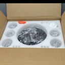 6-Light Crystal Staircase Chandelier, Modern Black Ceiling Light Fixture Pendant Light with Bubble Shades, Adjustable Long Chandelier for Foyer Kitchen Bedroom and Living Room