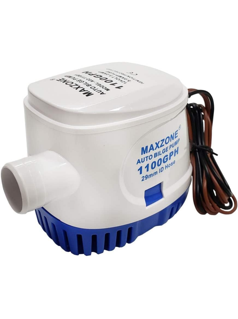 Automatic Submersible Boat Bilge Water Pump 12v 1100gph Auto with Float Switch, 1-1/8" Outlet, Compact Marine Boat Yacht