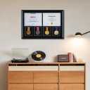 16.93X24.8"Solid Wood Graduation Photo Frame, Double Certificate /Diploma Frame 8.5 x 11", 4 Medal Display Case,glass with acid-free mat,holds two 8.5x11 certificates,degrees, documents and 4 medals.