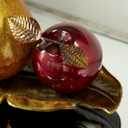 Deco 79 Metal Fruit Decorative Sculpture Decorative Home Decor Statue with Platter, Accent Figurine 7" x 4" x 19", Red, 19" x 10" x 9"