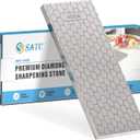 S SATC Diamond Sharpening Stone 2 Side Grit 400/1000 Diamond Plate Honing Stone 8-inch Hone Sharpener White