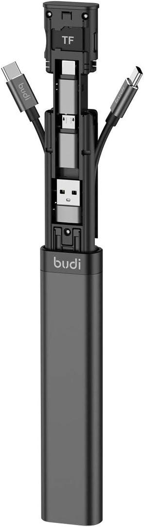 fonefunshop Budi 9-in-1 Essential Travel Charging & Data Sync Cable Stick - Black