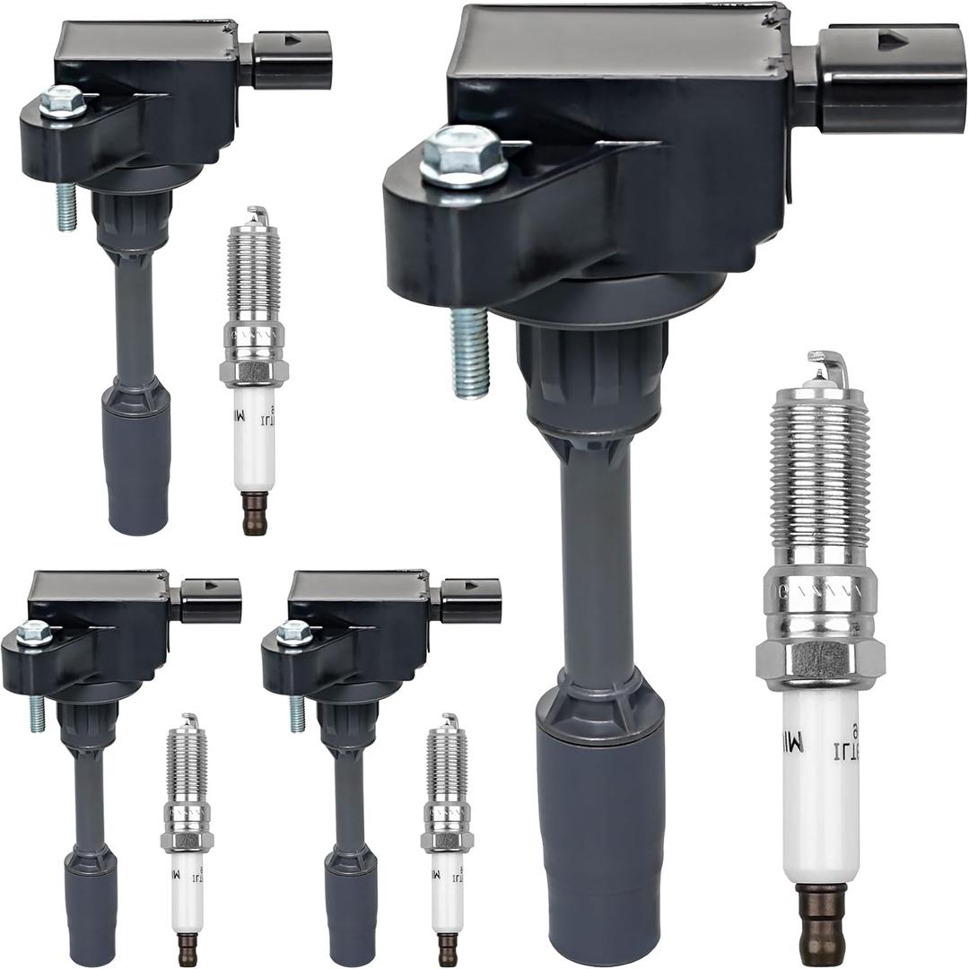 HQPASFY Ignition Coil Pack UF680 & Iridium Spark Plugs Set of 4 Compatible with Buick Envision LaCrosse Regal, Cadillac ATS CTS, Chevy Blazer Camaro Colorado Malibu, GMC Acadia Replace# GN10682