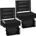 Stadium Seats with Back Support, Portable Bleacher Seat with Extra Thick Cushion, Folding Stadium Chair with Shoulder Strap, Removable Cushion and Storage Pocket for Sports Events