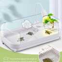 Moonorange Large Turtle Tank Kit (Tank+Lamp+Filter), Acrylic Turtle Tank Starter Kit with Heightened and Curved Fences, Bottom Drainage, Multi-Function Areas