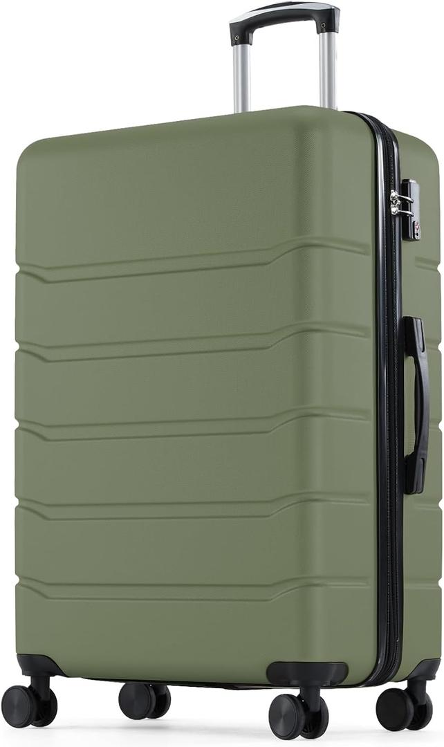 Sweetcrispy 28 Inch Checked Luggage, Suitcase with Spinner Wheels