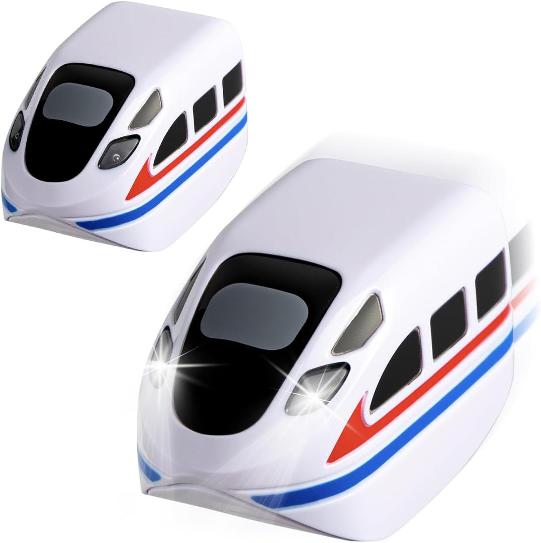 Only for CalfQueen KlickRail, DO NOT FIT with Magnetic Track, 2-Pack Replacement Electric Train Cars, USB Rechargeable Add-On for KlickRail Electric Train Set Tracks, Cannot Operate Alone