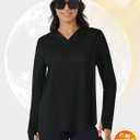 TACVASEN Women's UPF 80+ UV Protection Hoodie Lightweight Long Sleeves Quick Dry Fishing Running Workout Shirt Outdoor (Black, S)