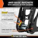 SMARTSTRAPS 14 CamoX Ratchet Straps, 4 Pack  3,000lbs Break Strength, 1,000lbs Safe Work Load  Premium Duty Tie Downs for Heavier Loads, Orange Camo Webbing