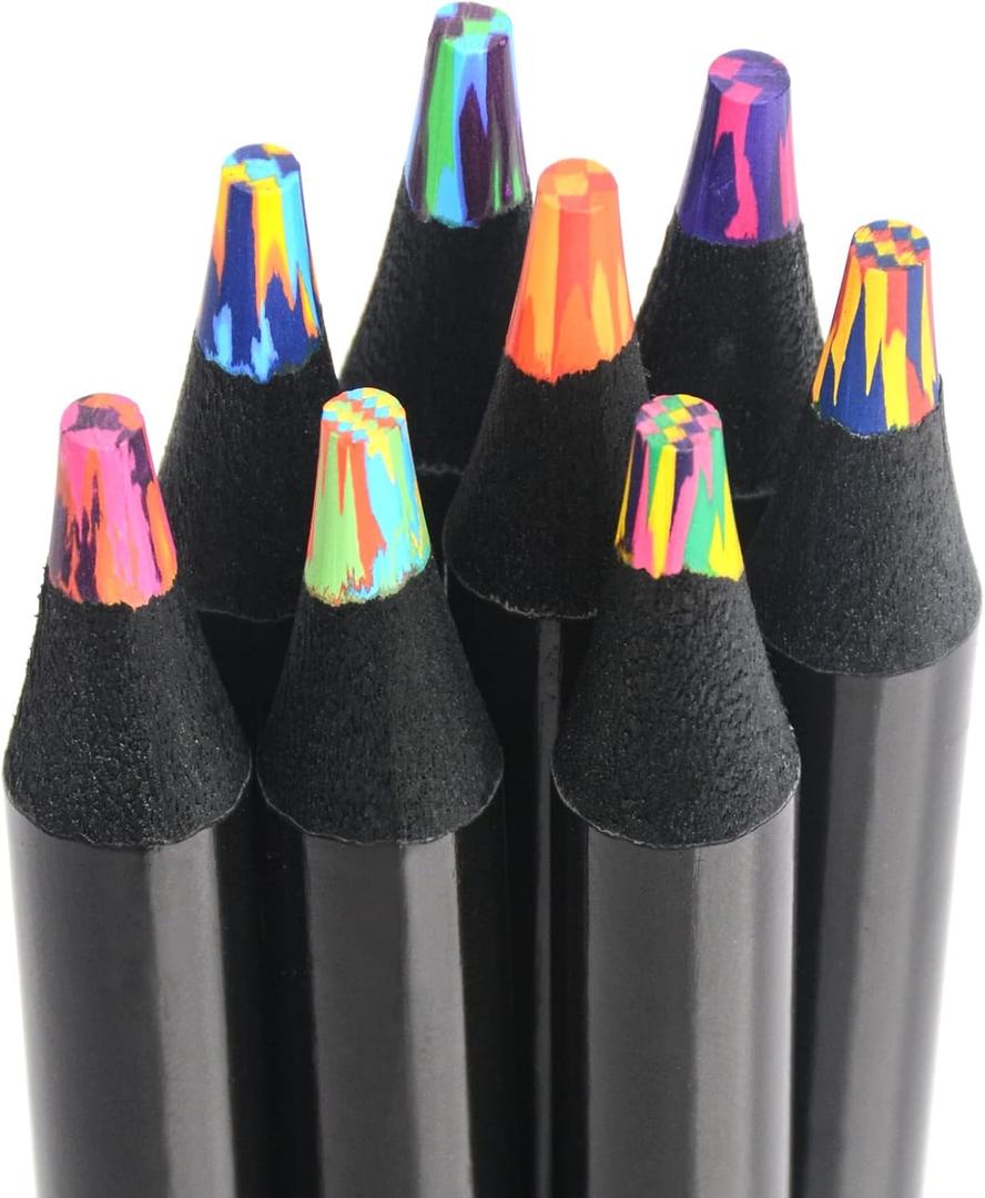 nsxsu Art Supplies for Kids Teens Adults, 8 Pieces Rainbow Colored Pencils, Multicolored Cool Stuff Fun Art Pencil Teen Girl Gifts Trendy Stuff for Coloring, Drawing, Party Favor Bags