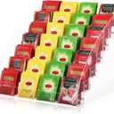 7 Tier Tea Bag Organizer Holder, Versatile Acrylic Tea Packets Storage Box Container Display Stand Rack for Counter Cabinet Countertop Kitchen Office Graded Cards