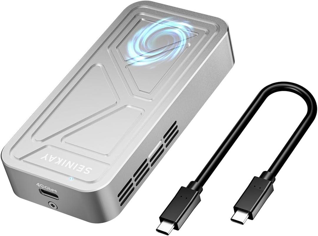 40Gbps M.2 NVME Enclosure with Cooling Fan,USB 4 NVMe Enclosure,Compatible with Thunderbolt 4/3/USB3.2/3.1/3.0/2.0