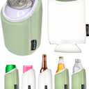 TahoeBay Universal Blank Can Coolers (8-Pack) Neoprene 4 in 1 Insulated Sleeves Fits 12 oz Beer Cans and Bottles, Slim, 16oz Drinks, Water, Blanks for Sublimation, Vinyl, DTF (Sage/White)