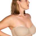 HSIA Strapless Bras for Women, Bella Convertible Minimizer Bandeau Bra Mesh Unlined Underwire Balconette Bras, Natural Nude 40C