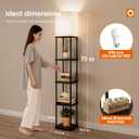 addlon 5-Tier Floor Lamp with Shelves, Standing Bookshelf Lamp with 3 Color Temperature, Corner Display Floor Lamps for Living Room, Bedroom and Office (70'' H, Black)