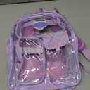 Clear Backpack for Girls - 15 Inch Heavy Duty Transparent Kids Backpacks for School, PVC Bookbag with 3 Front Pockets for Kids Aged 3 to 8, Purple Mermaid Scale