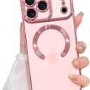 ZIYE Magnetic Case Made for iPhone 17 Pro 6.3 Inch [Compatible with MagSafe] Soft TPU Slim Phone Cover Anti-Scratch Drop Protection Clear Phone Case for Women Men, Pink
