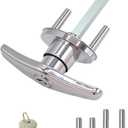 Garage Door Lock T-Handle Locks Latch Replacement Parts with 4 Keys, Mounting Hardware Included, Fit 1-3/8" to 2" Thick Doors, T-Handles Locking Set for Garage Door - 1pack
