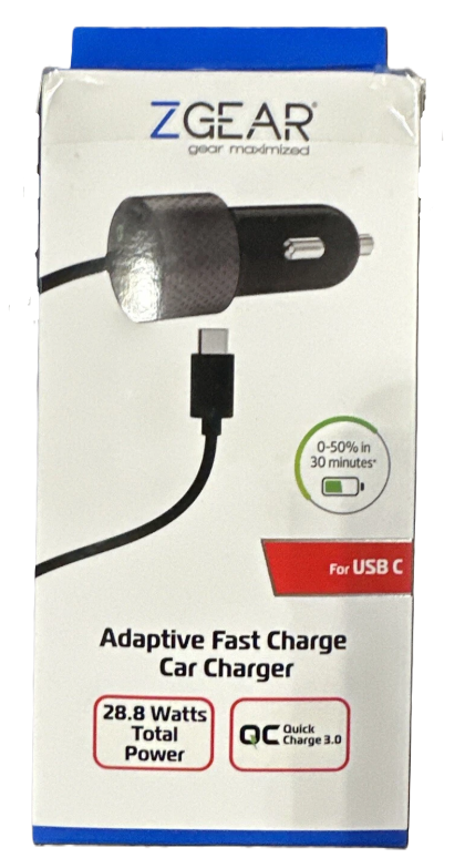 NEW Z GEAR Adaptive Fast Charge Car Charger 3 Amps of Power
